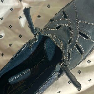 Clarks Black Flats & Loafers with Soft Suede Upper and Casual Style 8.5 blue